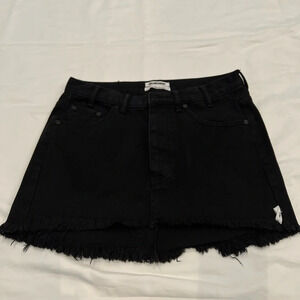 One Teaspoon Fox Black Junkyard Jean Skirt